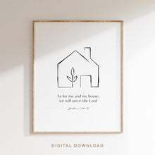 As For Me and My House We Will Serve the Lord, Joshua 2415 Bible Verse Wall Art Print, Modern Christian Poster, Scripture Wall Art 1590332972