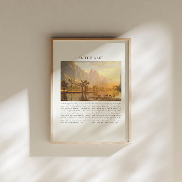 As the Deer, Hymn Lyric Wall Art, As the Deer Print, Christian Wall Art, Poster Christian Worship Song Lyrics, Christian Hymn Art 1615421764
