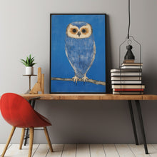 Standing Owl with Smile - Chinese Sanyu Style Painting Poster | Traditional Art with a Modern Twist