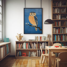 Standing Owl with Smile - Chinese Sanyu Style Painting Poster | Traditional Art with a Modern Twist