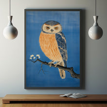 Standing Owl with Smile - Chinese Sanyu Style Painting Poster | Traditional Art with a Modern Twist