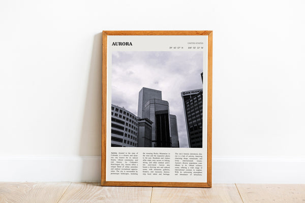 Aurora Colorado Wall Art Poster Poster  Aurora Colorado Black White Poster  Poster  Art Gift 1694292577