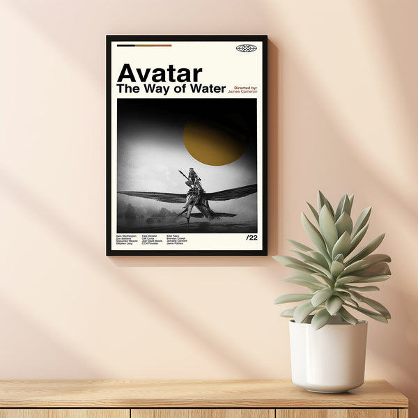 Avatar 2022 Movie Poster, The Way Of Water Movie, James Cameron Film, Retro Movie posters, Minimal Movie Art, Modern Vintage, Movie Gifts