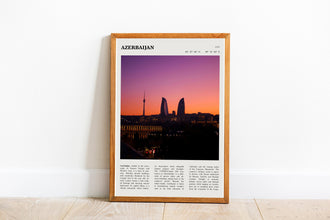 Azerbaijan Print Baku Wall Art Poster Azerbaijan  Black White Poster  Poster  Art Gift 1704132005