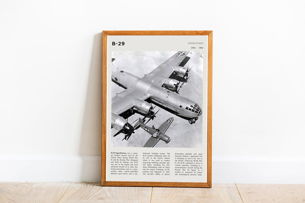 B-29 Superfortress Wall Art Airforce Poster Poster B-29 Heavy Bomber Aircraft  Black White Poster  Art Gift 1702570357