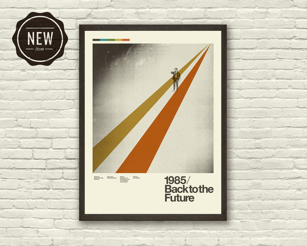 BACK to the FUTURE Inspired Art Print Poster - 18 x 24 Lithograph, Mid-Century Modern, Swiss, Vintage, Retro Home 1027219576