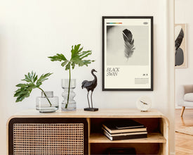 BLACK SWAN Inspired Poster, Natalie Portman, Swan Lake, Art Print - Mid-Century Modern, Black and white, Swiss, Poster 1312098880