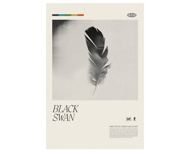 BLACK SWAN Inspired Poster, Natalie Portman, Swan Lake, Art Print - Mid-Century Modern, Black and white, Swiss, Poster 1312098880