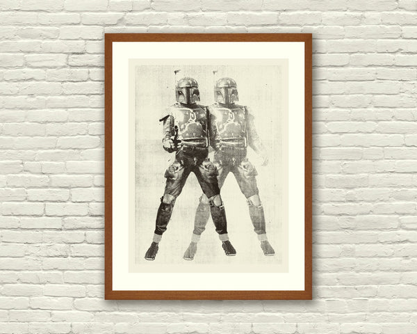 BOUNTY HUNTER - Star Wars Inspired, Boba Fett 18 x 24 Handprinted Silkscreen Art Print, Modern Poster, Boutique, Retro Home 102009731