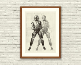 BOUNTY HUNTER - Star Wars Inspired, Boba Fett 18 x 24 Handprinted Silkscreen Art Print, Modern Poster, Boutique, Retro Home 102009731