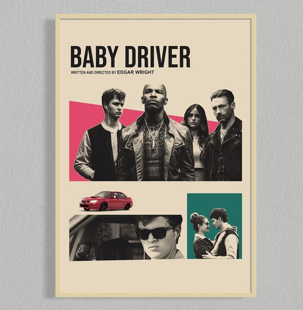Baby Driver Mid Century Movie Poster  Film Posters  Minimalist Movie Poster    Wall Art Poster 962200430