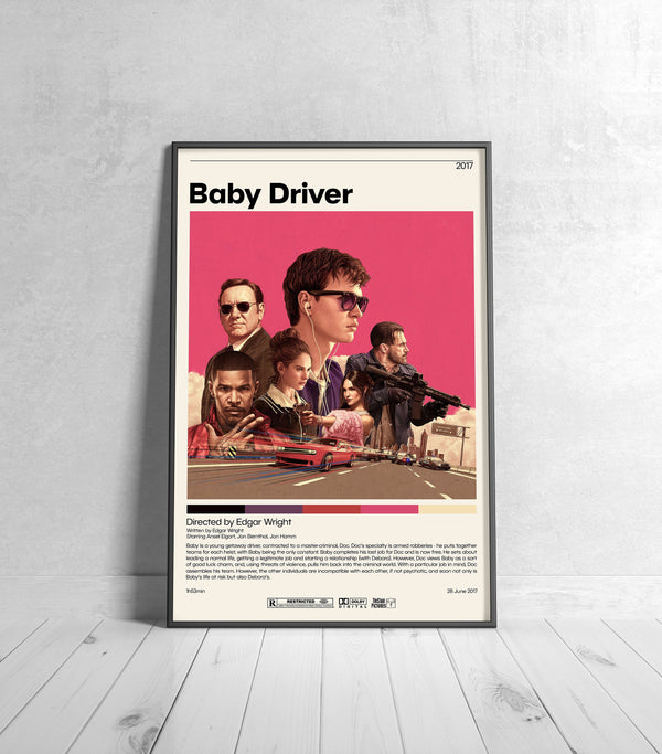 Baby Driver  Edgar Wright, Minimalist Movie Poster, Vintage Retro Art Print, Custom Poster, Wall Art Prin, Home Decor 1006045749