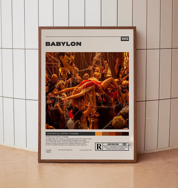Babylon Poster, Damien Chazelle, Minimalist Movie Poster, Vintage Retro Art