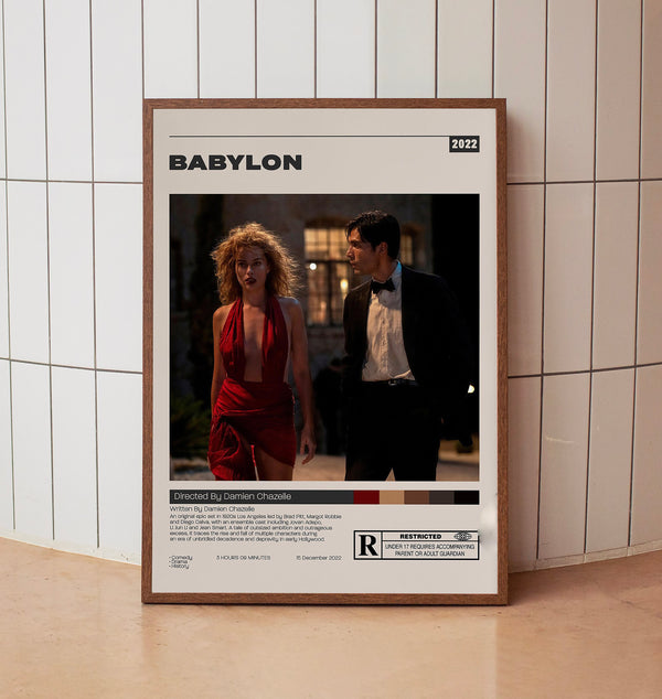 Babylon Poster, Damien Chazelle, Minimalist Movie Poster, Vintage Retro Art Print1