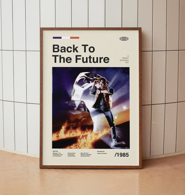 Back To The Future Vintage Movie Poster - Marty McFly -  Midcentury Minimalist Wall Art Print