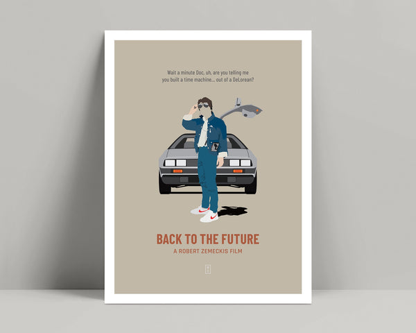 Back to the Future - Minimalist Poster, Michael J Fox, Christopher Lloyd, Lea Thompson, Robert Zemeckis, Forrest Gump, Cast Away, DeLorean 785603858