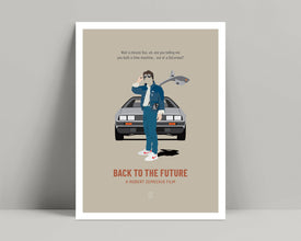 Back to the Future - Minimalist Poster, Michael J Fox, Christopher Lloyd, Lea Thompson, Robert Zemeckis, Forrest Gump, Cast Away, DeLorean 785603858