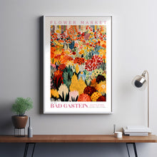 Bad Gastein Flower Market Poster, Austria Flower Market, Autumn Flower Print, A4 Flower Art, Trendy Wall Art, Yellow Floral Illustration