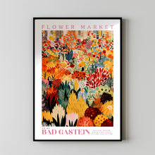 Bad Gastein Flower Market Poster, Austria Flower Market, Autumn Flower Print, A4 Flower Art, Trendy Wall Art, Yellow Floral Illustration