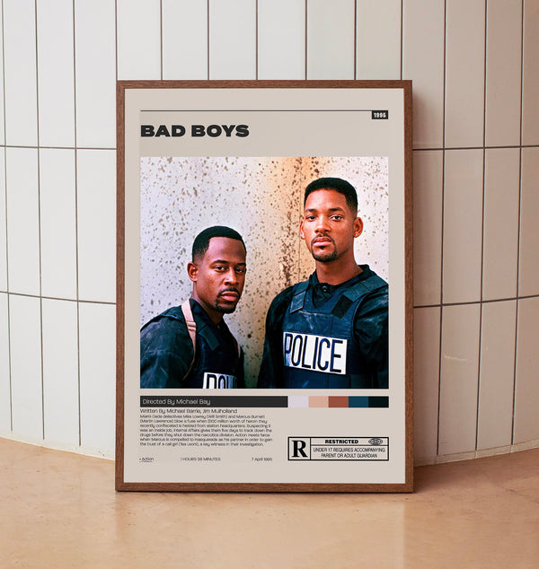 Bad Boys Poster, Michael Bay, Minimalist Movie Poster, Room decor, A3 poster