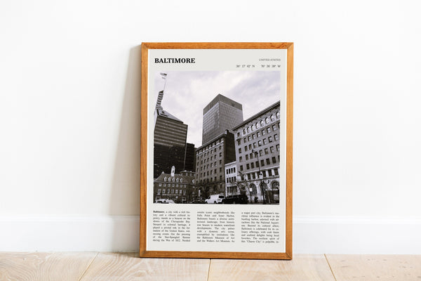 Baltimore Maryland Wall Art Poster Poster Baltimore Maryland  Black White Poster  Poster  Art Gift 1680437864