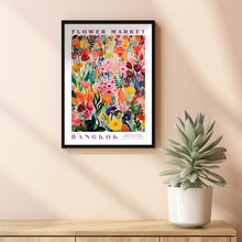 Bangkok Flower Market Print, Thailand Travel Art, Botanical Wall Decor, Green and Red Roses, Housewarming Gift, Wedding Gift, Gift For mom