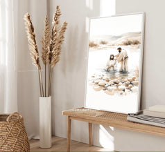 Baptism of Jesus Christ and St. John Poster Baptized Holy Bible Print Living Room Home Decor Frame Canvas Christian Wall Art Decor Bible 1601240155