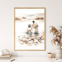Baptism of Jesus Christ and St. John Poster Baptized Holy Bible Print Living Room Home Decor Frame Canvas Christian Wall Art Decor Bible 1601240155