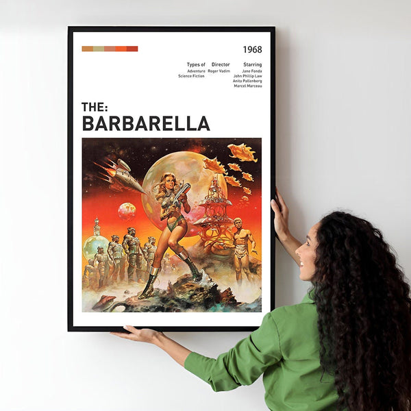 Barbarella Movie Poster  Minimalist  Midcentury Poster  Wall Art Print  Retro Movie Poster 1733504900