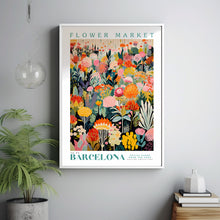 Barcelona Flower Market Print, Spain Travel Art, Large Modern Poster, Botanical Wall Decor Trendy Wall Art, Floral Illustration, Flower Art 2
