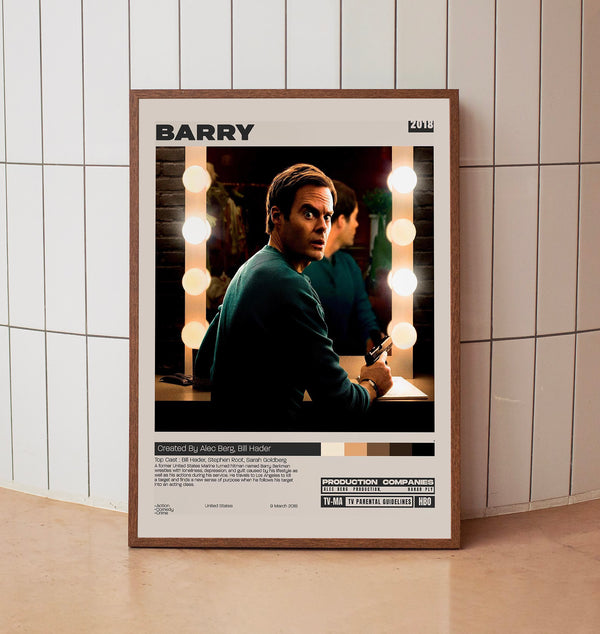 Barry Poster, Alec Berg, Minimalist Tv Series, Tv Series Poster, Room Decor