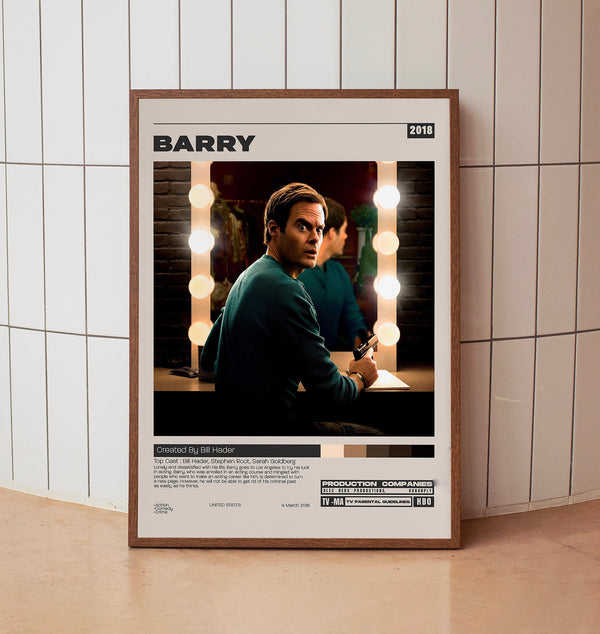Barry Poster, Bill Hader, Minimalist Tv Series, Vintage Retro Art Print,Tv Show Poster