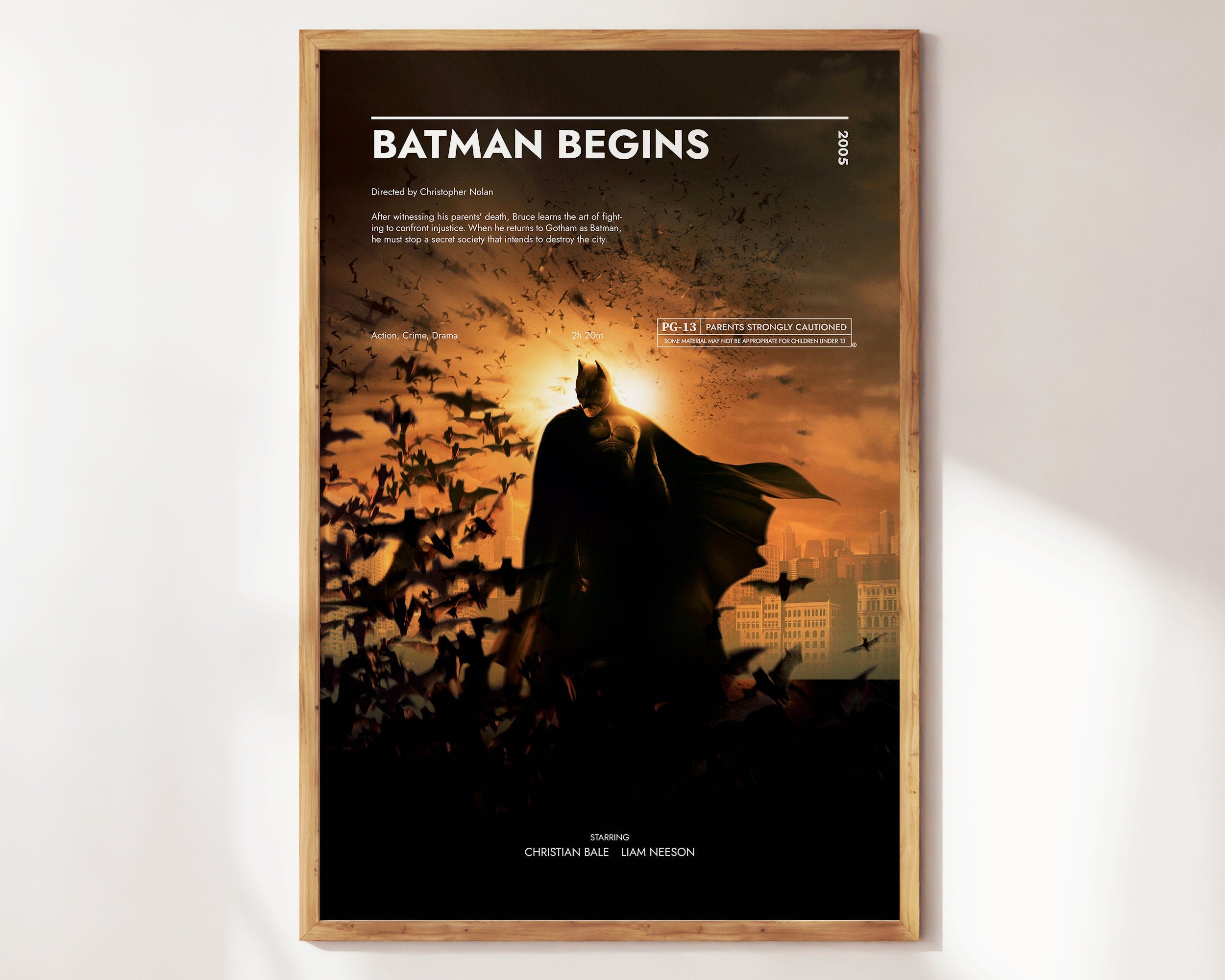 Batman Begins Poster Art Print Movie Posters Gift for Movie