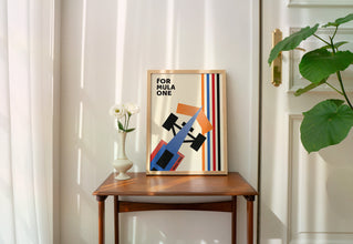 Bauhaus Inspired F1 Car Poster for Car Enthusiast, Wall Art, Gift, Car Print, Birthday, Wall Print, Fathers Day, Retro Wall Decor 1511557055