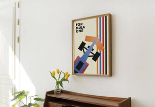 Bauhaus Inspired F1 Car Poster for Car Enthusiast, Wall Art, Gift, Car Print, Birthday, Wall Print, Fathers Day, Retro Wall Decor 1511557055