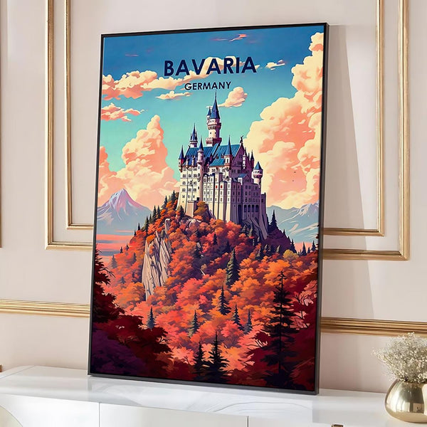 Bavaria Germany- City Travel Poster Travel record Travel Printed Canvas Landscape Prints Gifts for Lover City poster Cityscape 1766615167