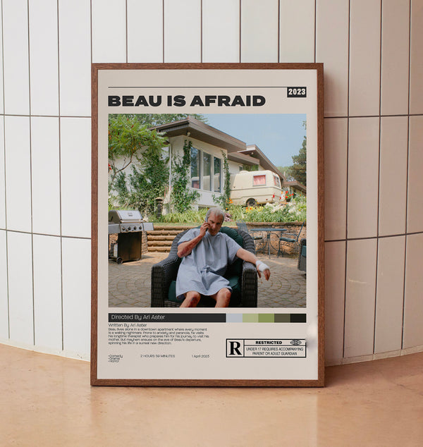 Beau Is Afraid, Ari Aster, Retro Movie Minimalist Movie Poster, Vintage Retro Art