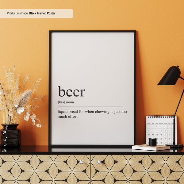 Beer Poster  Beer Definition  Alcohol Wall Art  Bar Cart Wall Art  Funny Beer Lovers Gifts  Beer Print 1691273673