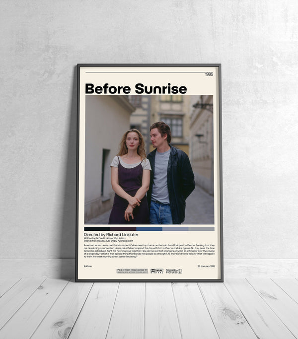 Before Sunrise Poster  Richard Linklater, Minimalist Movie Poster, Vintage Retro Art Print, Custom Poster, Wall Art Print, Home Decor 1229939931