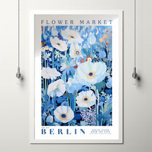 Berlin Flower Market Poster, Berlin Flower Painting Print, Floral Wall Art, Colorful Wall Art Abstract, Nature Abstract Print, Light Blue