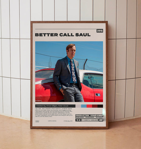 Better Call Saul, Vince Gilligan, Minimalist Tv Series, Vintage Retro Art Print 1