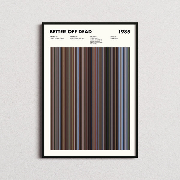 Better Off Dead Movie Barcode Print, Better Off Dead Print, Better Off Dead Poster, Better Off Dead Wall Art, Movie Buff Gifts 1655084455
