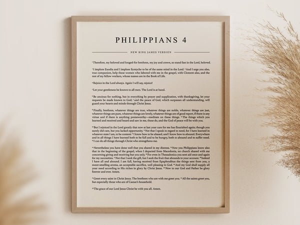 Bible Page Poster - Entire Chapter of Philippians 4 (NKJV) Christian Bible Passage Art (Physical Poster) 1585577354