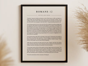 Bible Page Poster - Entire Chapter of Romans 12 (NKJV) Christian Bible Passage Art (Physical Poster) 1583472148