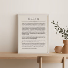 Bible Page Poster - Entire Chapter of Romans 12 (NKJV) Christian Bible Passage Art (Physical Poster) 1583472148