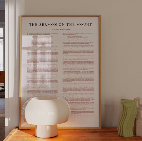 Bible Page Poster - Sermon on the Mount, Matthew 5, 6, 7 (NKJV) Christian Passage Wall Art (Physical Poster) Red Letters 1634948329