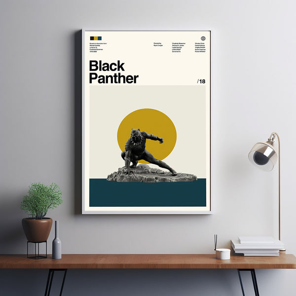 Black Panther Movie Poster, Black Panther Movie, Marvel Comics Film, Vintage Modern, Vintage Poster, Minimalist Art, Aesthetic Poster