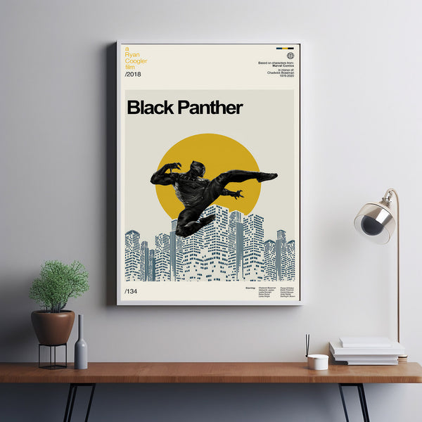 Black Panther Poster, Black Panther Movie, Ryan Coogler Film, Classic Movie Poster, Retro Movie posters, Minimal Movie Art, Modern Vintage
