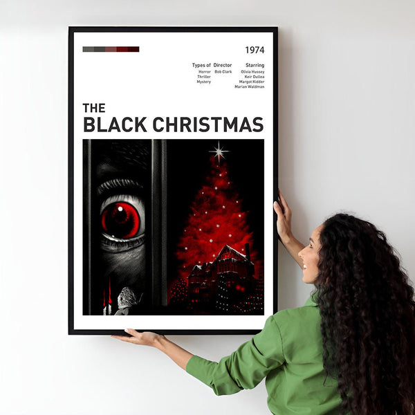 Black Christmas Movie Poster  Minimalist  Midcentury Poster  Wall Art Print  Retro Movie Poster 1746125631