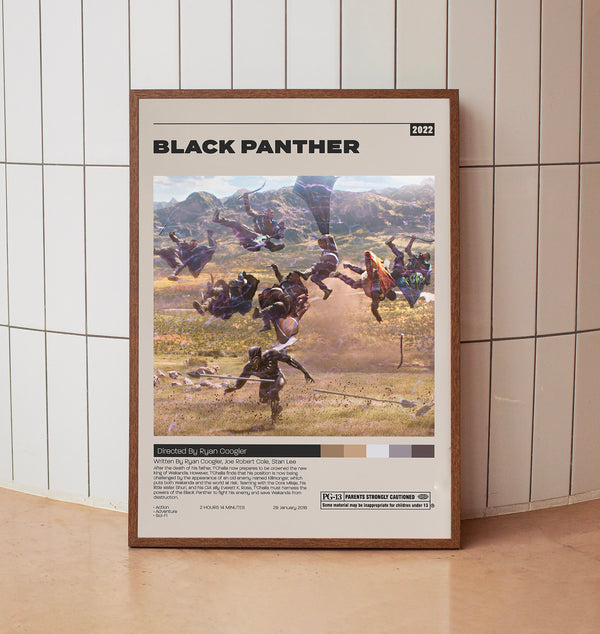 Black Panther Poster, Ryan Coogler, Minimalist Movie Poster, Vintage Retro Art
